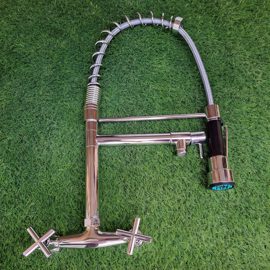 SINK MIXER SPRING NECK FOR WALL (AS)