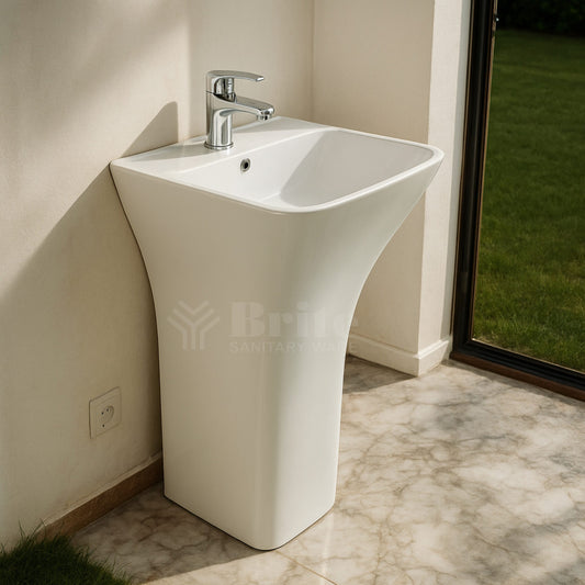 Brite Square One Piece Wash Basin - Brite Sanitary Ware