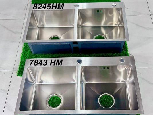 Kitchen Sink Double Bowl 78x43 Premium Stainless Steel