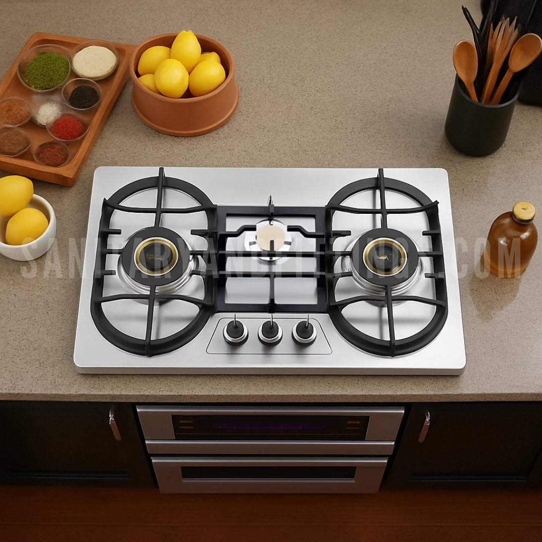 Gas Stove RINO RS959B Auto Three Burner Kitchen HOB
