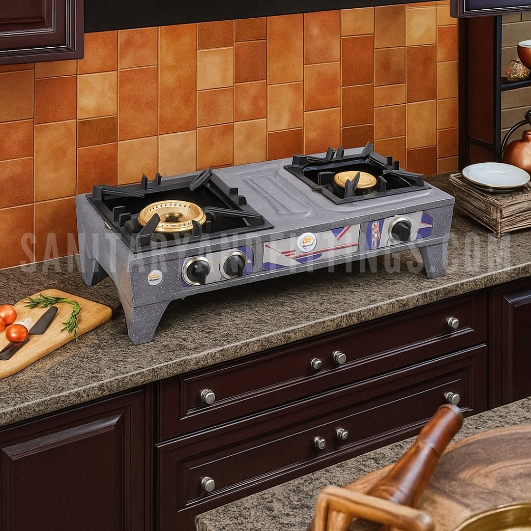 Gas Stove Rino RS90 Manual Double Burner Kitchen Stove
