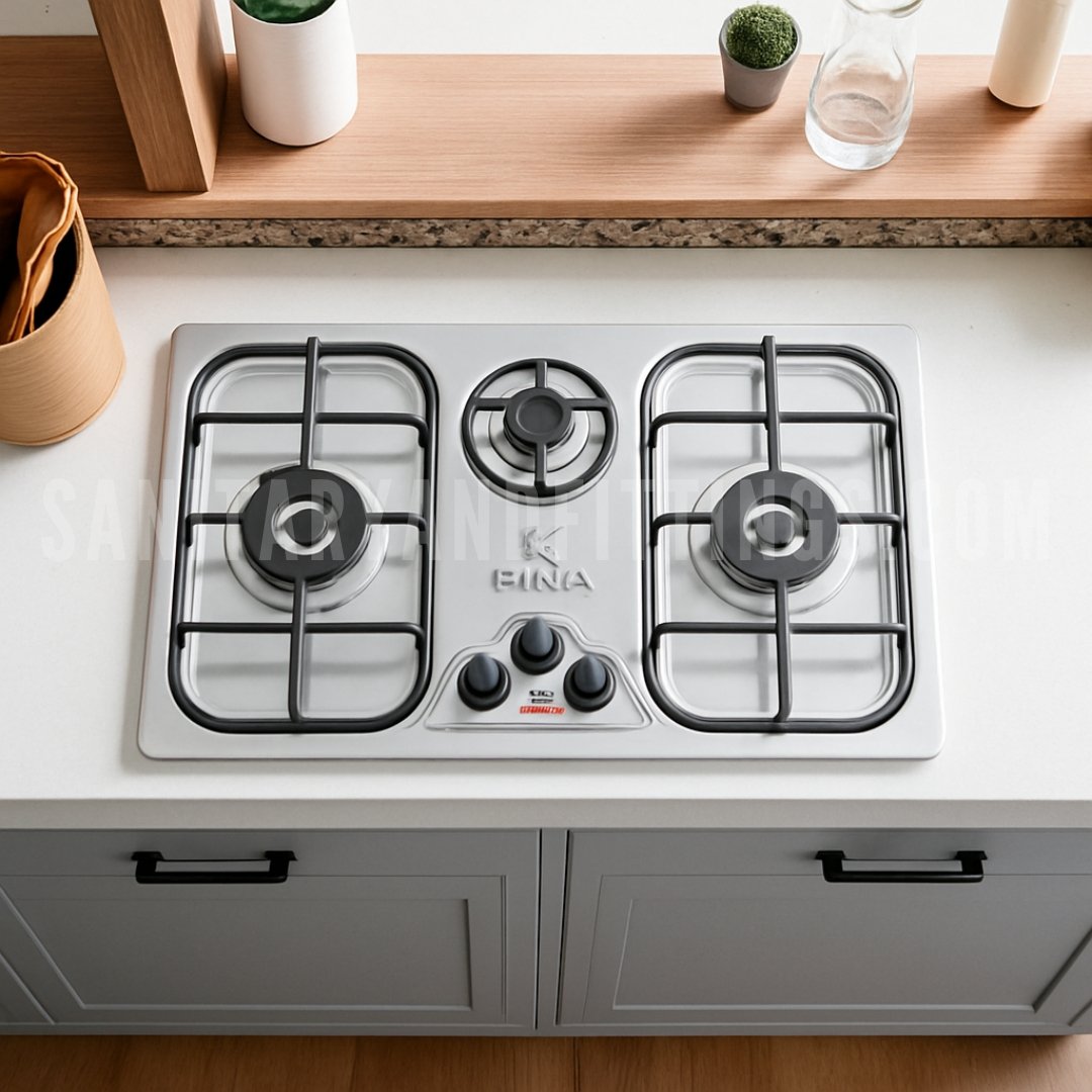 Gas Stove : RINO RS-909 Compact Three Burner Kitchen HOB