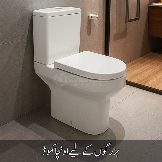 Dell H Comfort Height Commode for Elderly – Easy Sit & Stand Toilet