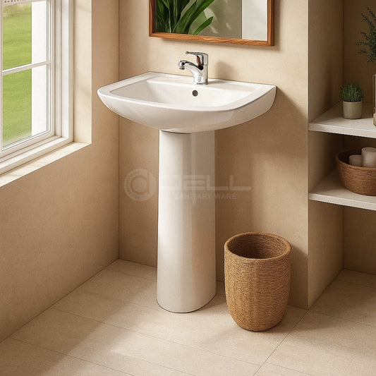 Dell Ceramics Swati Basin Pedestal - Dell Sanitary Ware