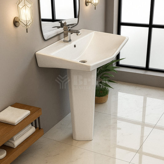 Edge Wash Basin Pedestal (Ivory Color Only) - Brite Sanitary Ware