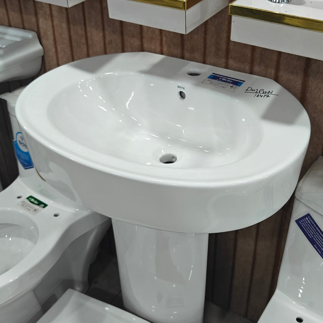 Brite Dolphin Wall hang Basin (Two Piece) - Brite Ceramics - Brite Sanitary Ware