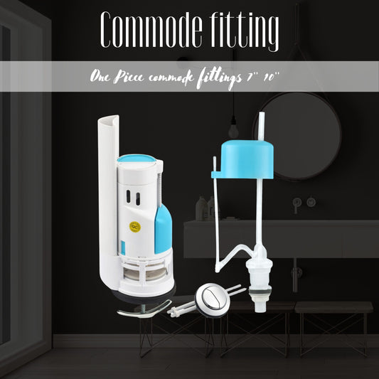 Commode Fitting Double Push CHINA Fitting 7" - 10" For One Piece Commode - Cistern Fitting