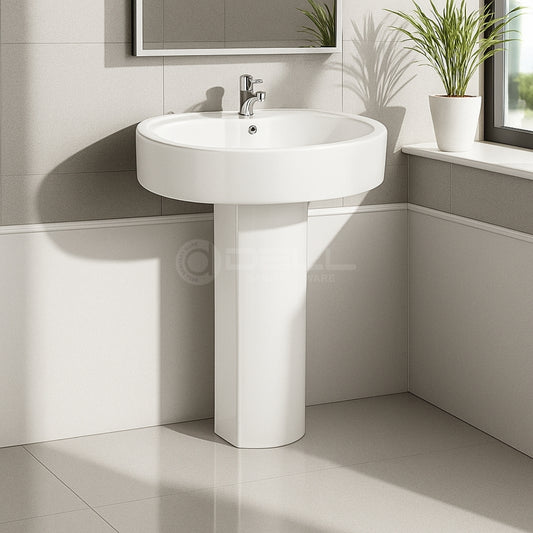 Dell Flow Wash Basin Pedestal - Dell Sanitary Ware