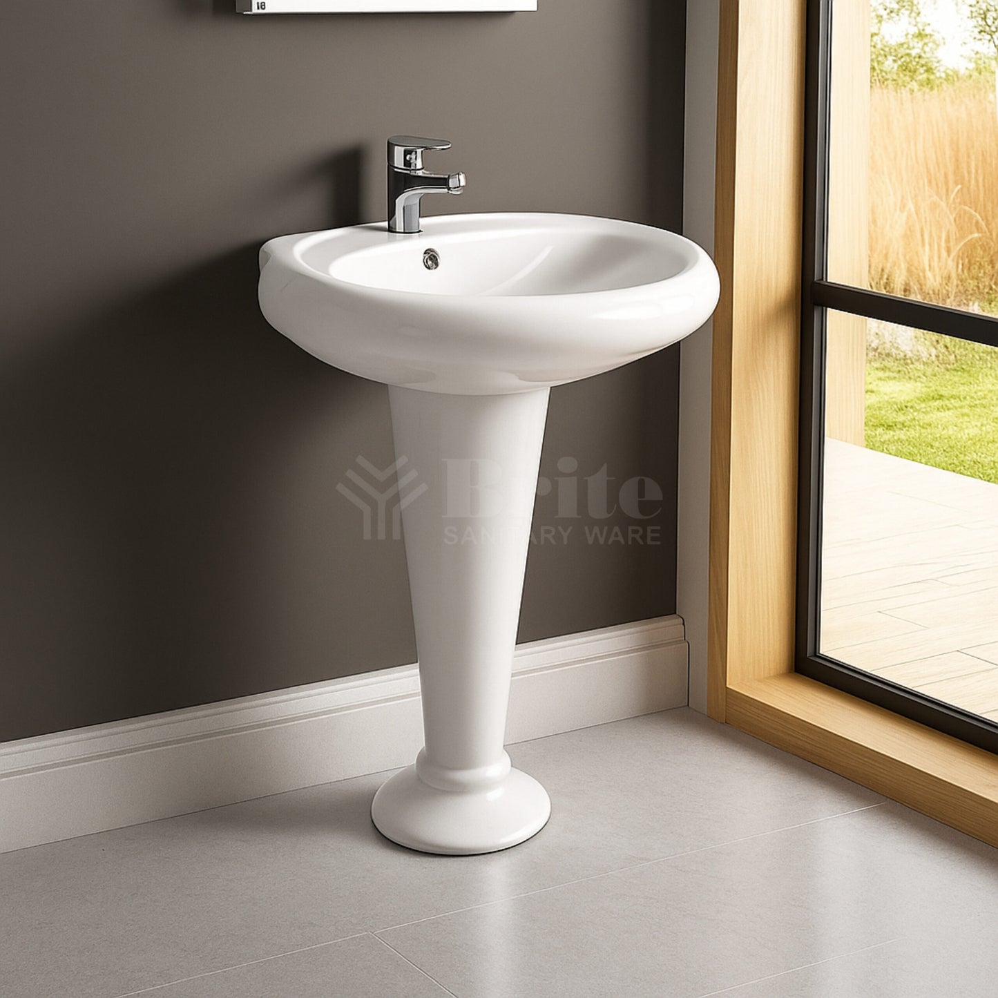 Brite Mobi Wash Basin Pedestal - Brite Sanitary Ware - Brite Ceramics - Ceramics