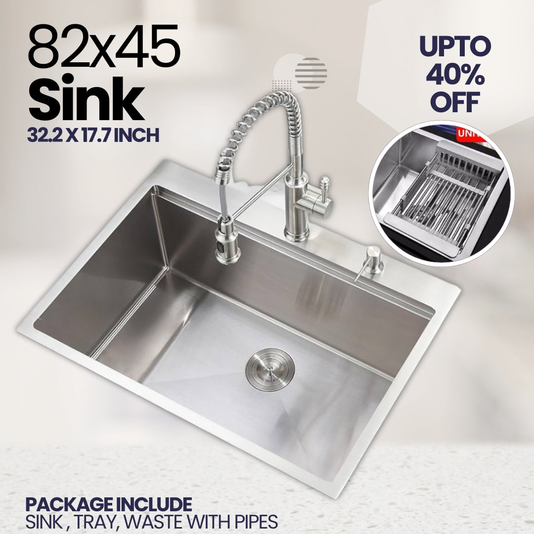 Sink Bowl 82x45 Premium Stainless Steel Single Kitchen Sink