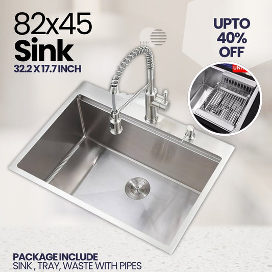 Sink Bowl 82x45 Premium Stainless Steel Single Kitchen Sink