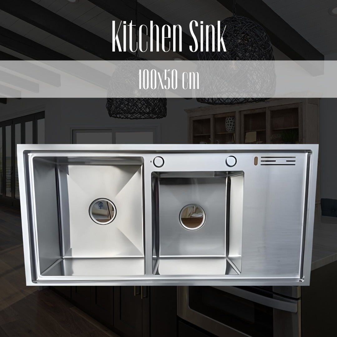 Kitchen Sink Stainless Steel 100x50 Double Bowl