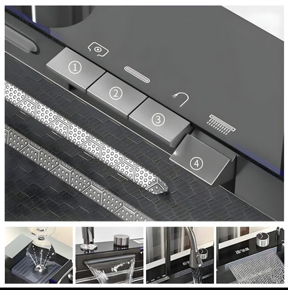 Kitchen Sink Piano 5 Button 75x45 - Stainless Steel