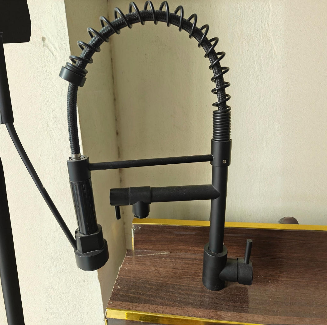 SINK MIXER PULL OVER LONG NECK BLACK CHINA (AS)