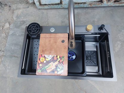 Kitchen Sink Waterfall 75x45 Single Bowl Stainless Steel